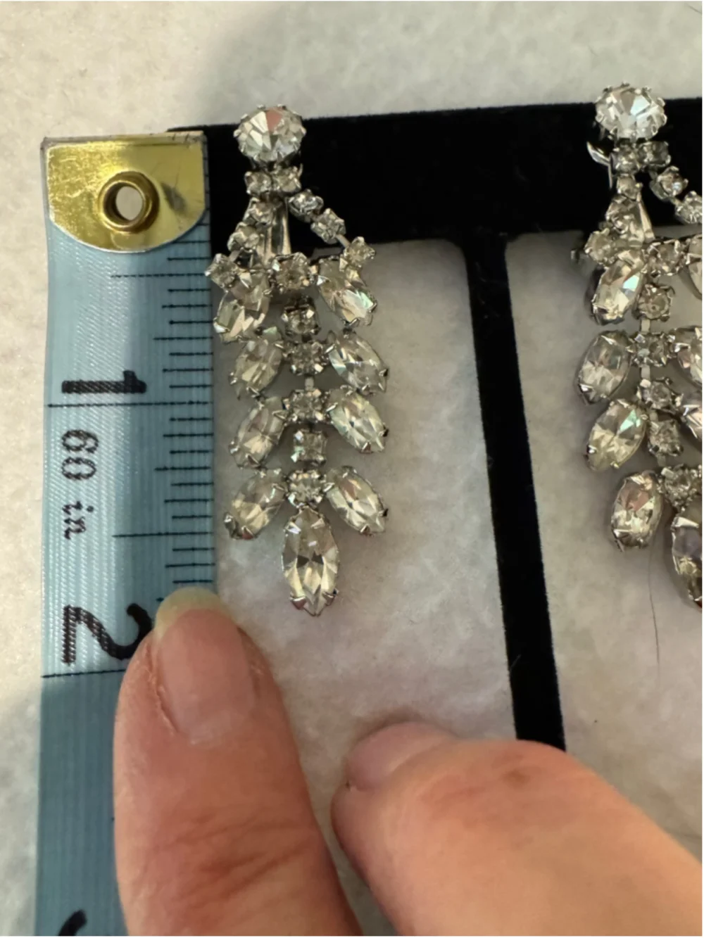 Women's Vintage Unbranded Rhinestone 3-piece Jewelry Set, Silver and Clear